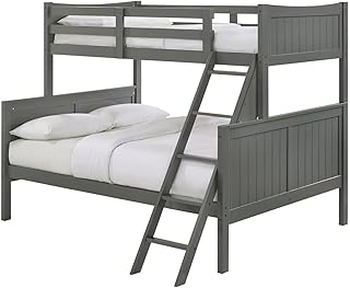Picket House Furnishings Santino Twin Over Full Bunk Bed in Grey