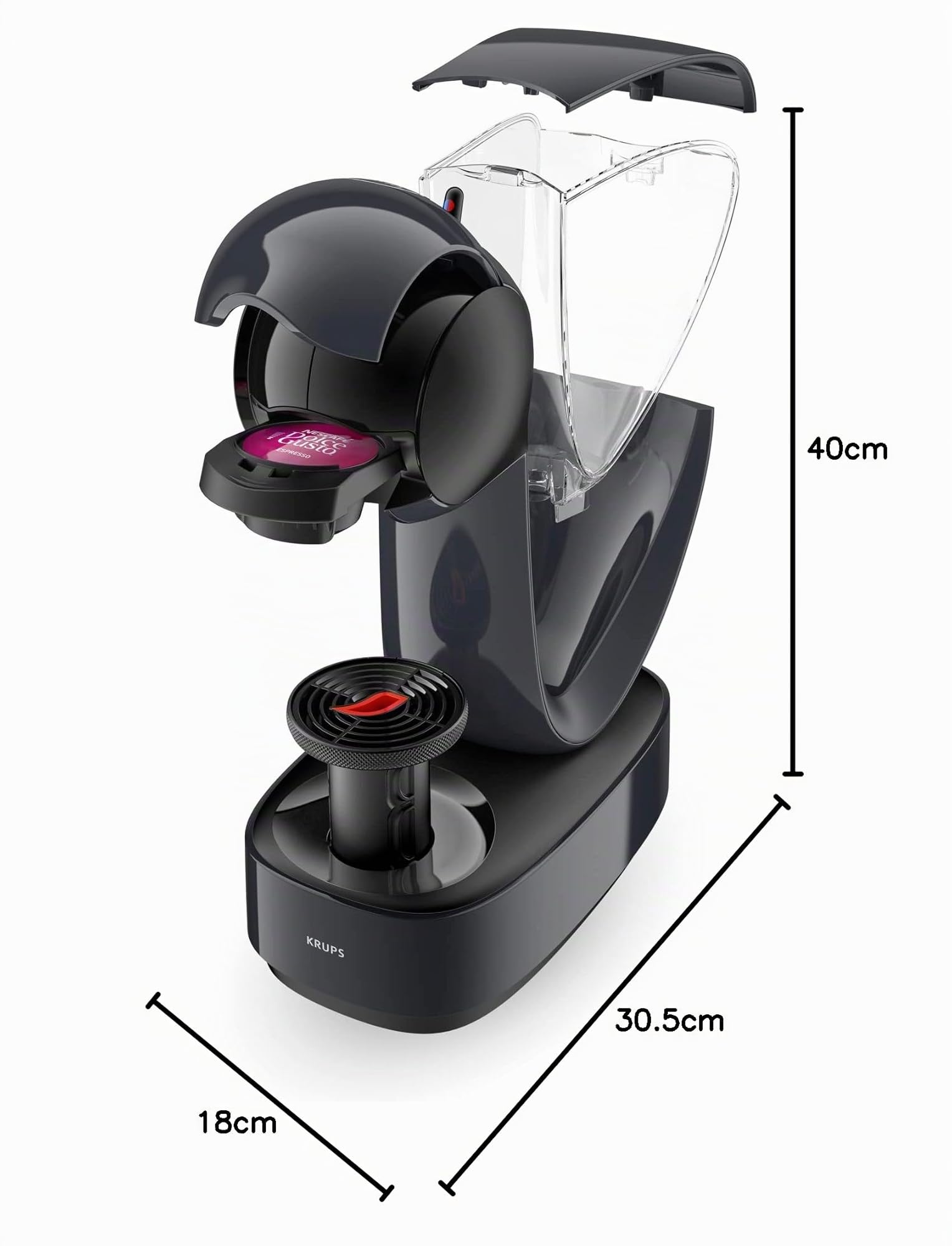 NESCAFÉ DOLCE GUSTO Krups Infinissima KP173B, Macchina per Caffè Espresso e Altre bevande in capsula, Manuale, Nero