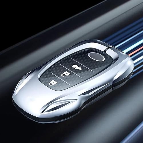 Miniatura 5 de Funda de metal de aleación de zinc para llavero de automóvil, compatible con Toyota Camry RAV4, Highlander, Avalon, C-HR, Prius, Corolla 2018-2022,