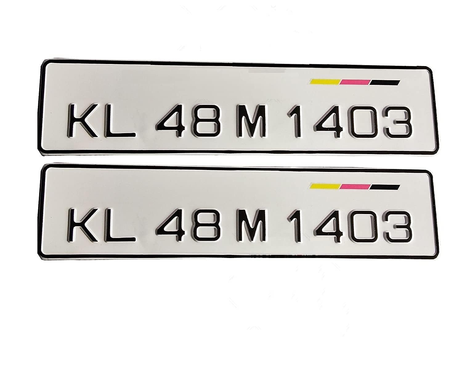 Embossed Euro Model Car Number Plate – Perfect Quality, IND Code, Premium Embossed Finish, White Plain for Stylish Vehicle Registration