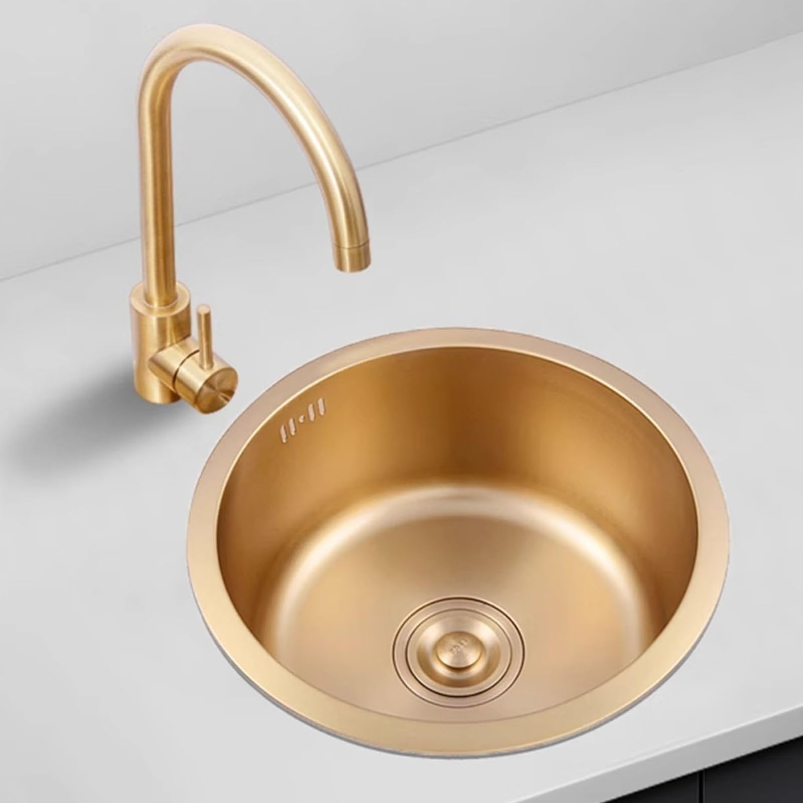 Stainless Steel Kitchen Sink-Round Mini Bar Sink with Faucet