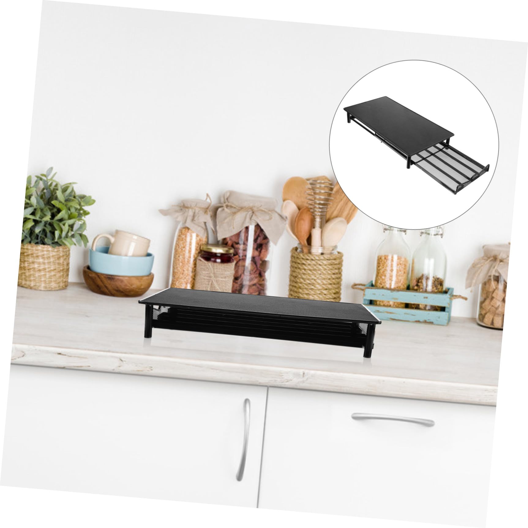 BESTOYARD Soporte para Cápsulas de Café de Hierro Negro, Cajón Ligero y Antióxido Capacidad para 40 Cápsulas, Diseño Clásico Adecuado para Cocina o Escritorio