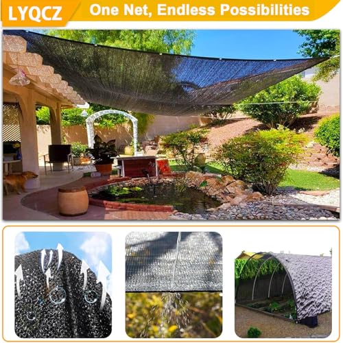 Shade Cloth, 95% Garden Sun Shade Cloth Black Sunblock Shade Net UV Resistant Shade Netting with Grommets for Plant Pergola Porch Privacy Screen Patio Awnings Outdoor Parking Yard by LYQCZ - Image 3