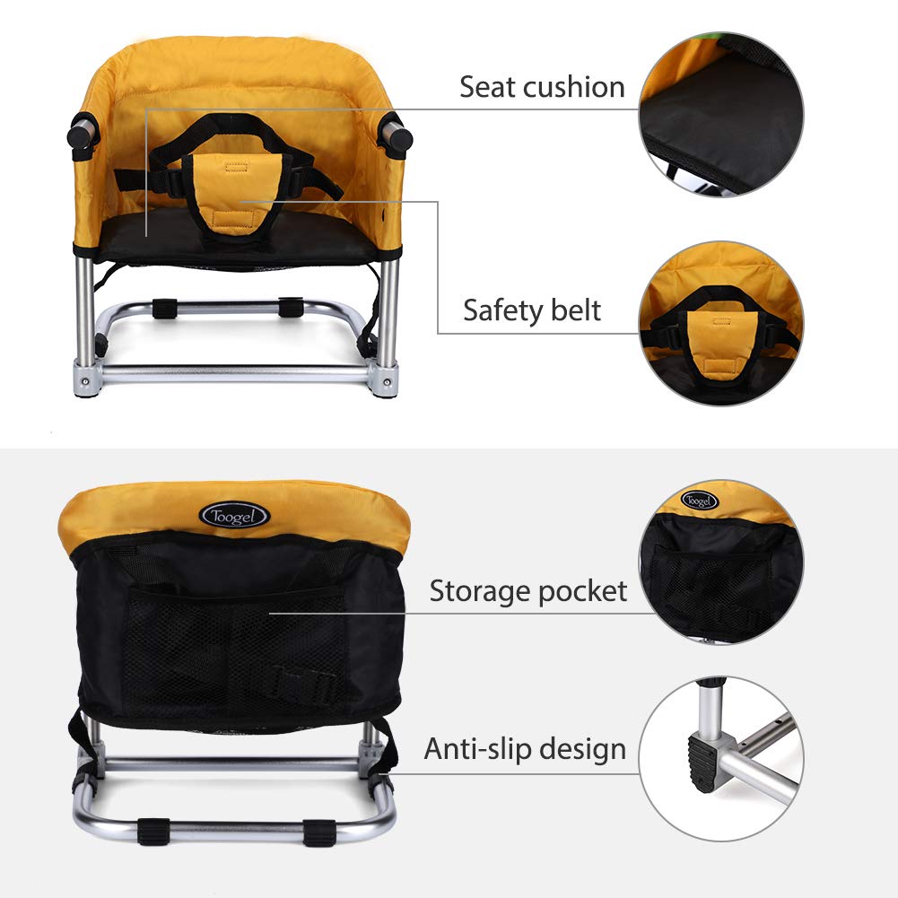 Folding Portable High Chair , Infant Activity seat and Baby Feeding Seat for Home & Travel, Lightweight Toddler HighChair for Dining Table Yellow : Baby