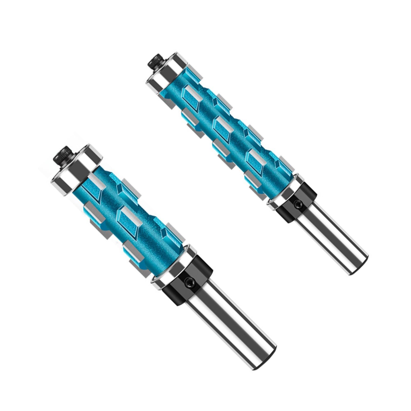 Vibrations Flush Trim Router Bit with Double Bearings for Veneered Plywoods and Hardwoods, Alloy, Cutting Woodworking Bit