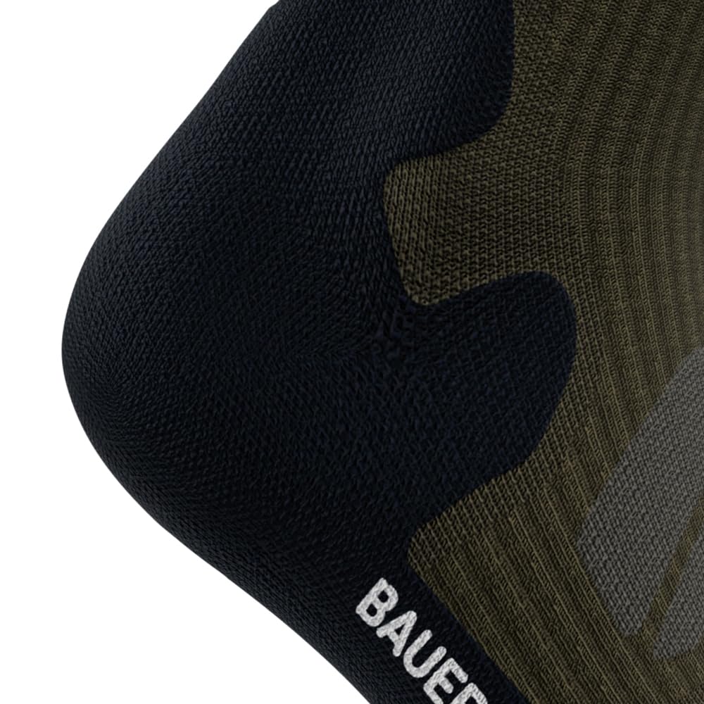 Bauerfeind Calzini da trekking Outdoor Performance Mid Cut Socks, per attività all'aria aperta, come trekking, hiking, 1 paio di calzini sportivi in lana (merino), verde muschio, 42-45