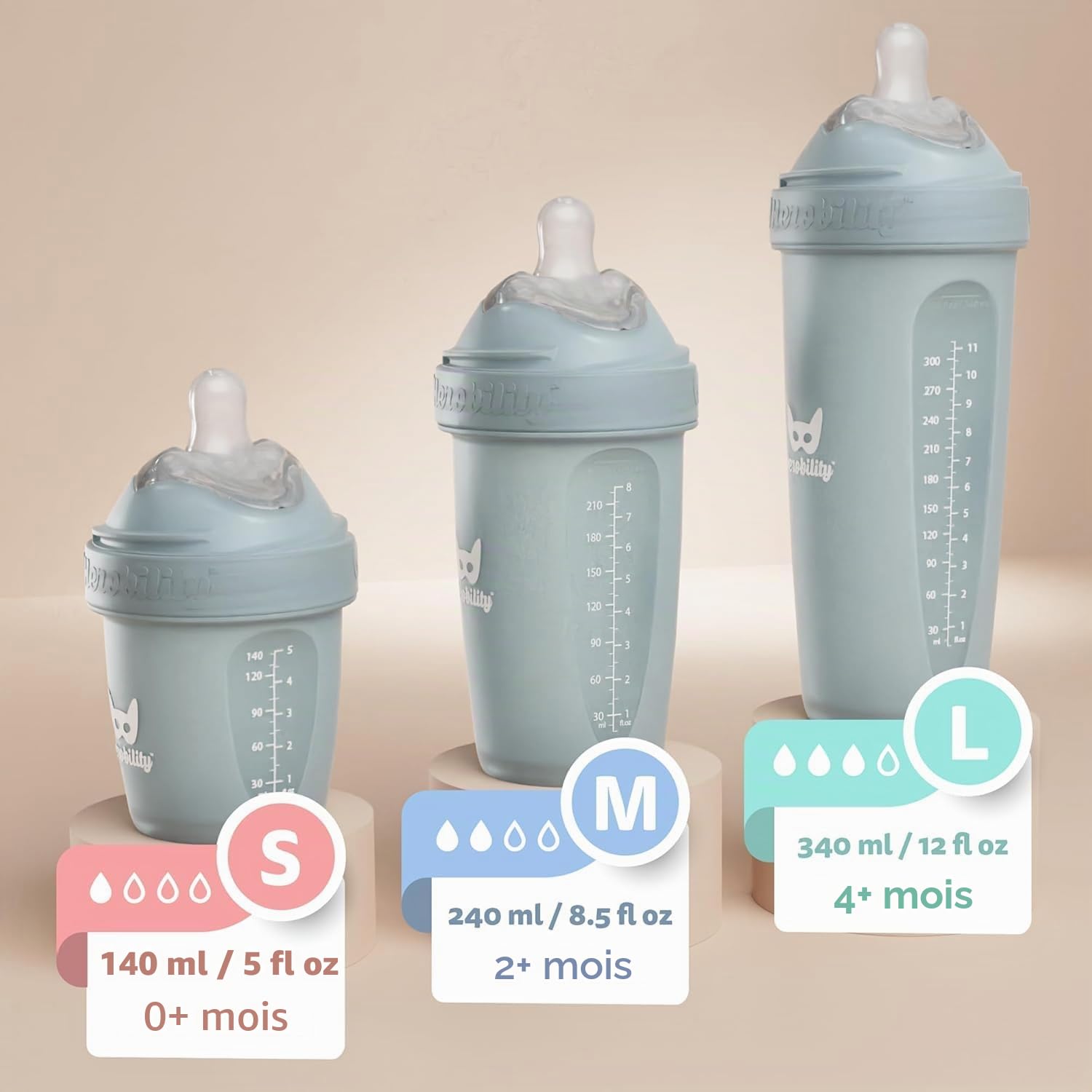 Batman DC Comics - Herobility Double Anti-Colic Baby Bottles – 12 fl oz/340ml – 3-pack