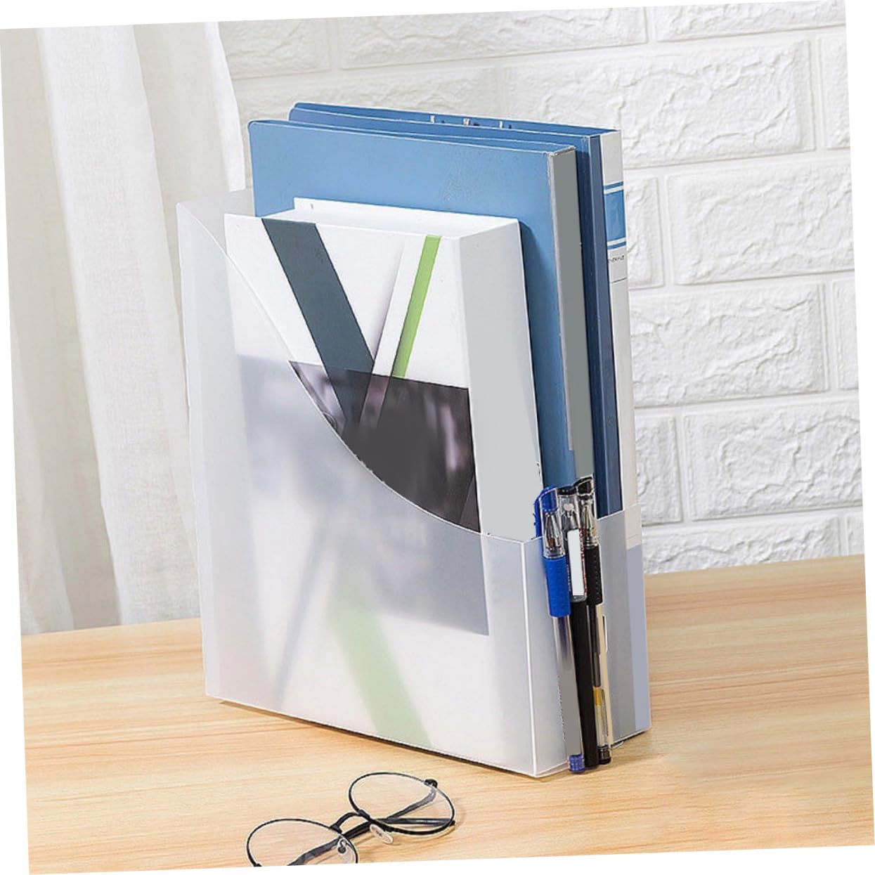 ERINGOGO Simple Assembled Desk Storage Rack 5pcs Vertical Paper Organizer Office Shelf Classroom Document Organizer