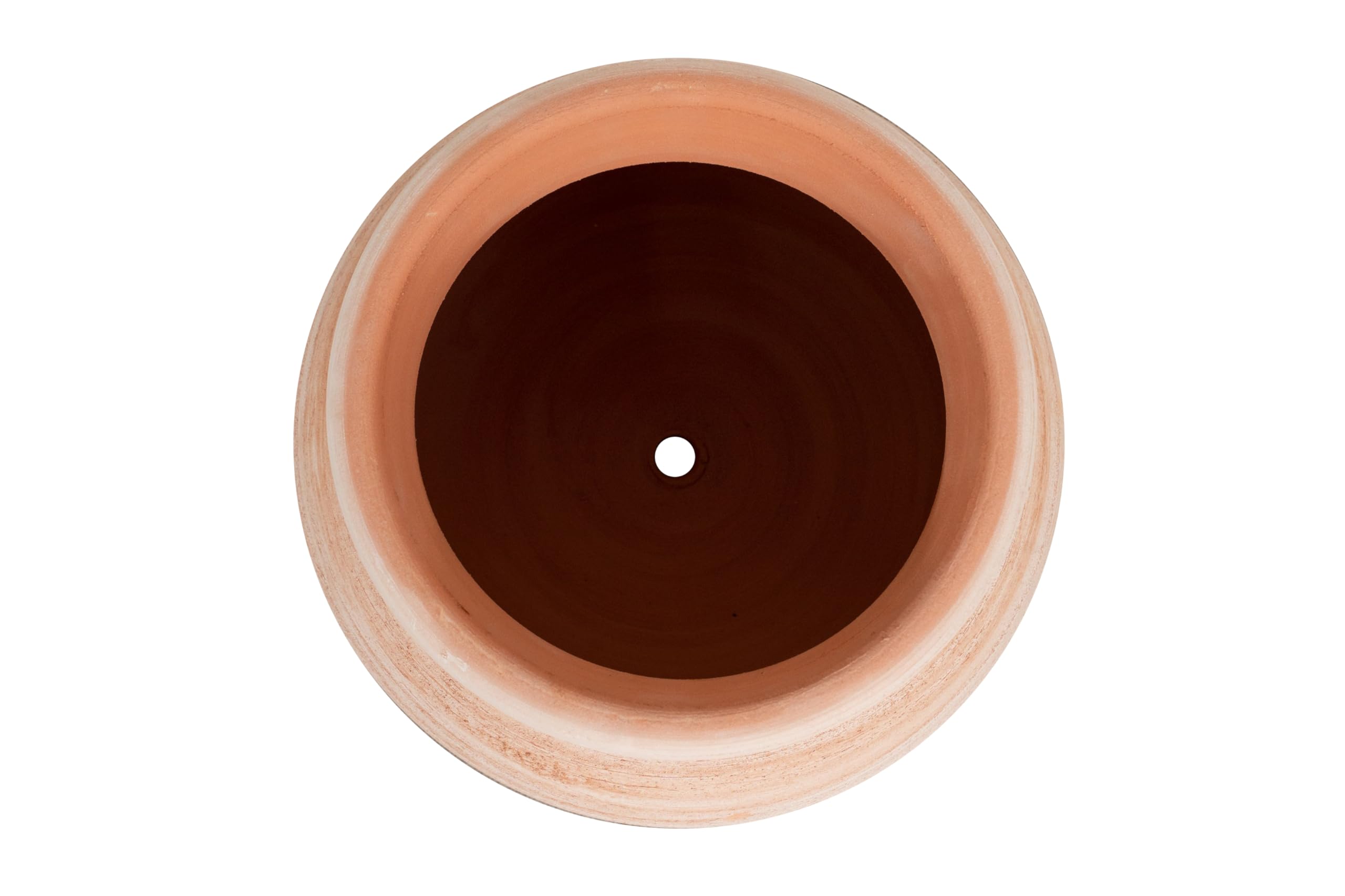Biscottini Vaso in Terracotta artigianale 31x31x29 cm - Vaso da Esterno e Interno rotondo - Vasi Decorativi Made in Italy - Vasi per fiori Esterno - Fioriera per piante Terracotta - Fioriera balcone