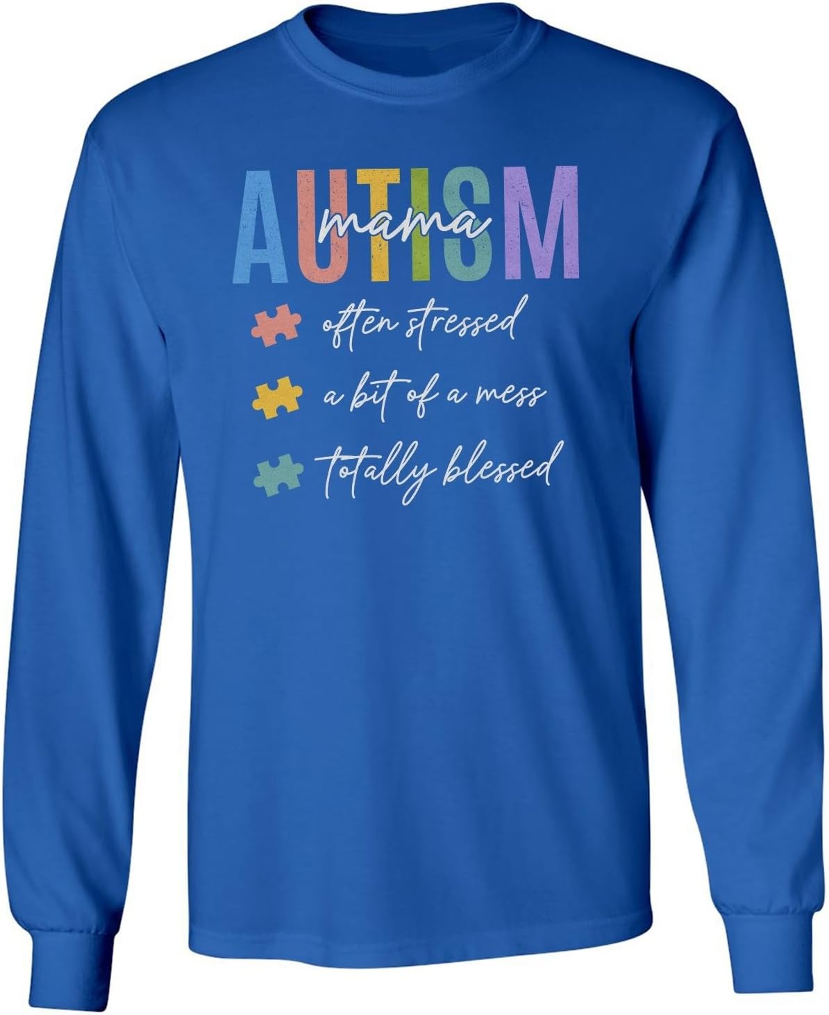 Autism Mama Character - Autism Awareness Support Long Sleeve T-Shirt