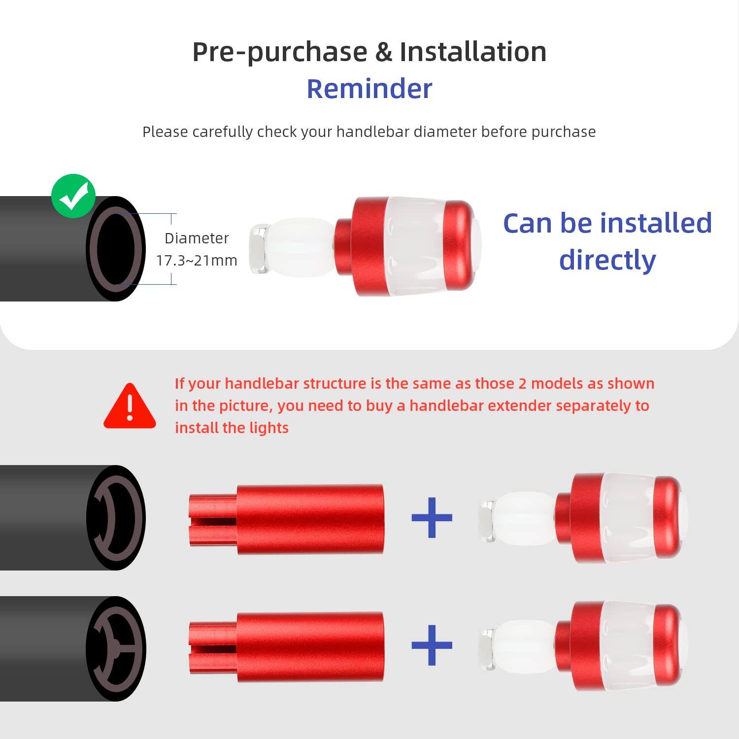 ulip Clignotant lumineux pour guidon de vélo - Pour scooter électrique - Rechargeable par USB - Lampe d'avertissement de sécurité intelligente - 3 modes d'éclairage - Rouge et blanc