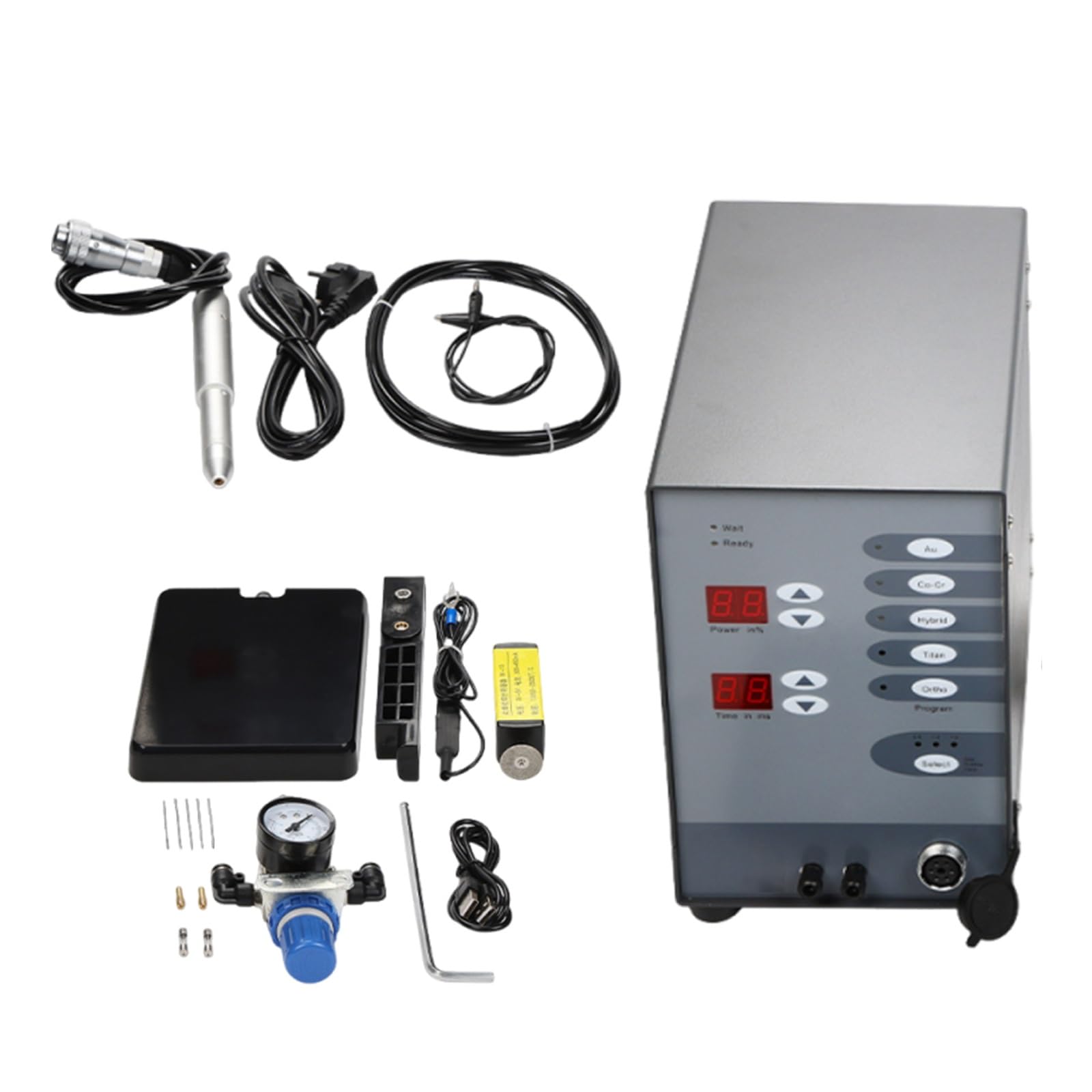 Kit Spawarka do Biżuterii Stałej, Spawacz Punktowy z Ekranem LCD, Obudowa Antykorozyjna Mini Zgrzewarka Bez Argonu do Złotych Pierścionków Rękodzieło