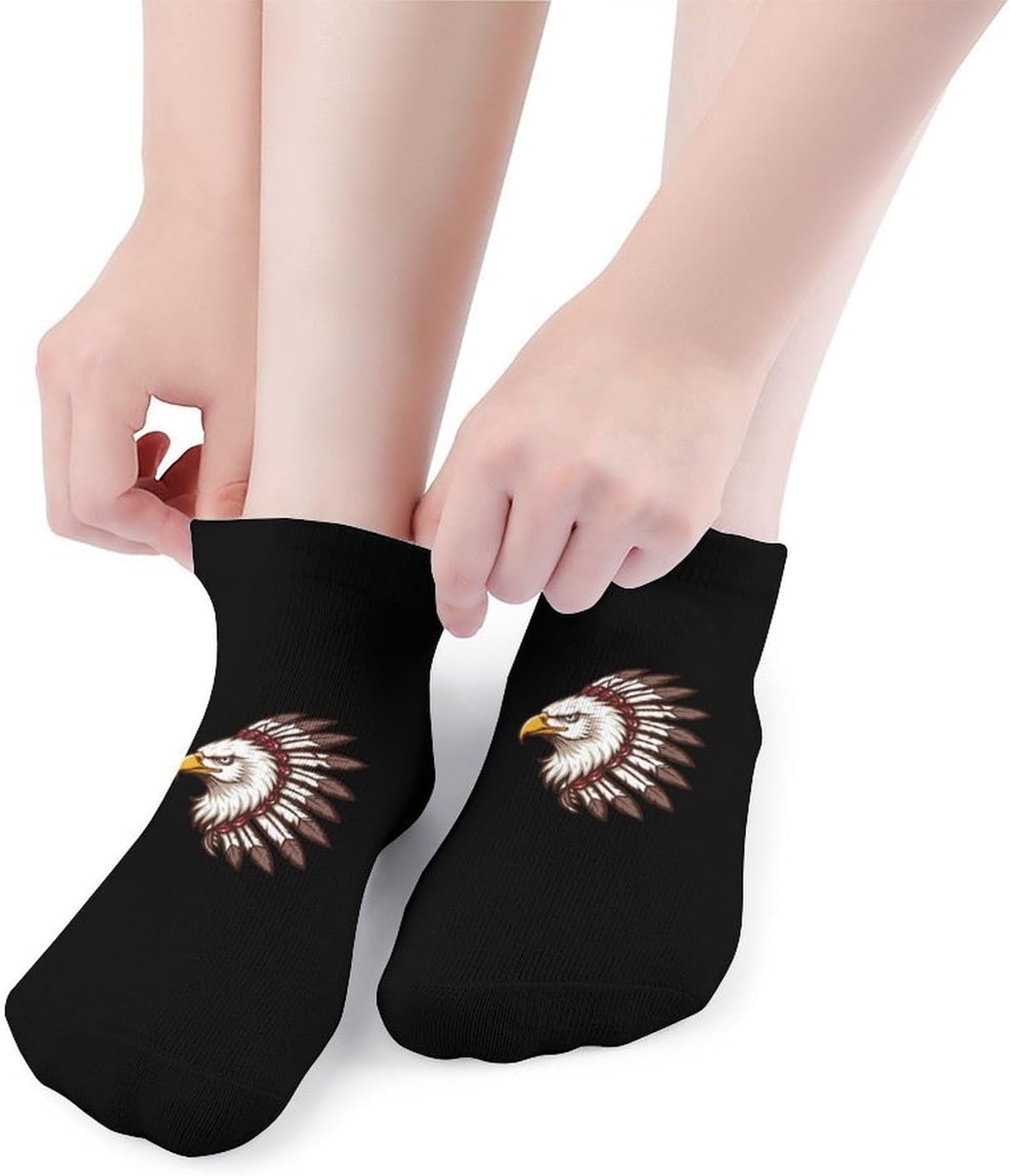 Bald Ea-gleS Native US Indian Men Socks No Show Low Cut Ankle Sock
