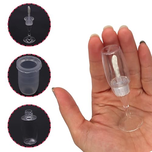 Miniatura 2 de FZBNSRKO 10 tubos de brillo de labios, mini botellas vacías en forma de copa de vino, mini botellas recargables, tubo de brillo labial, contenedores