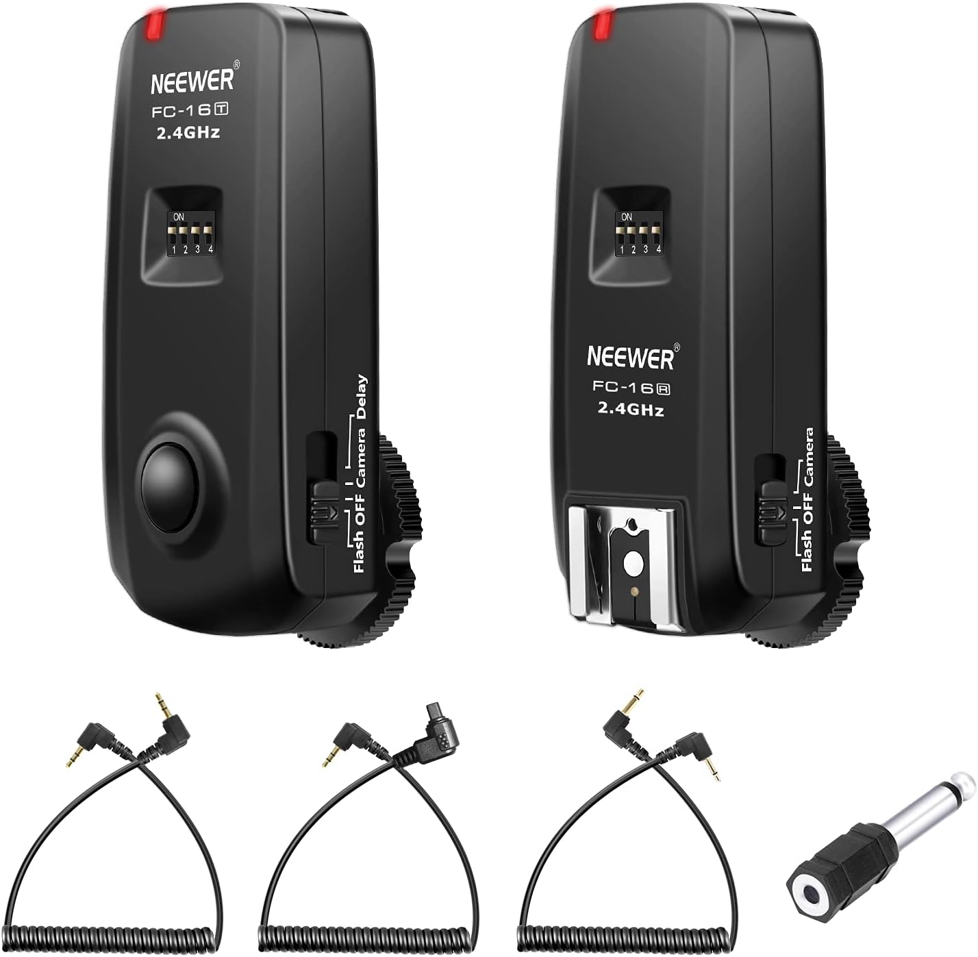 Neewer® FC-16 Multi-Channel 2.4 GHz 3-in-1 Remote Flash Trigger for Studio Flash with Remote Shutter Release for Canon Rebel T4i T3i T3 XS T2i T1i Xsi EOS 1100D 1000D 700D 650D 600D 60D 550D 500D 450D 100D, EOS 1D Mark IV 1D Mark III 5D Mark III 5D Mark II 50D 40D 30D 20D 7D 5D 6D.