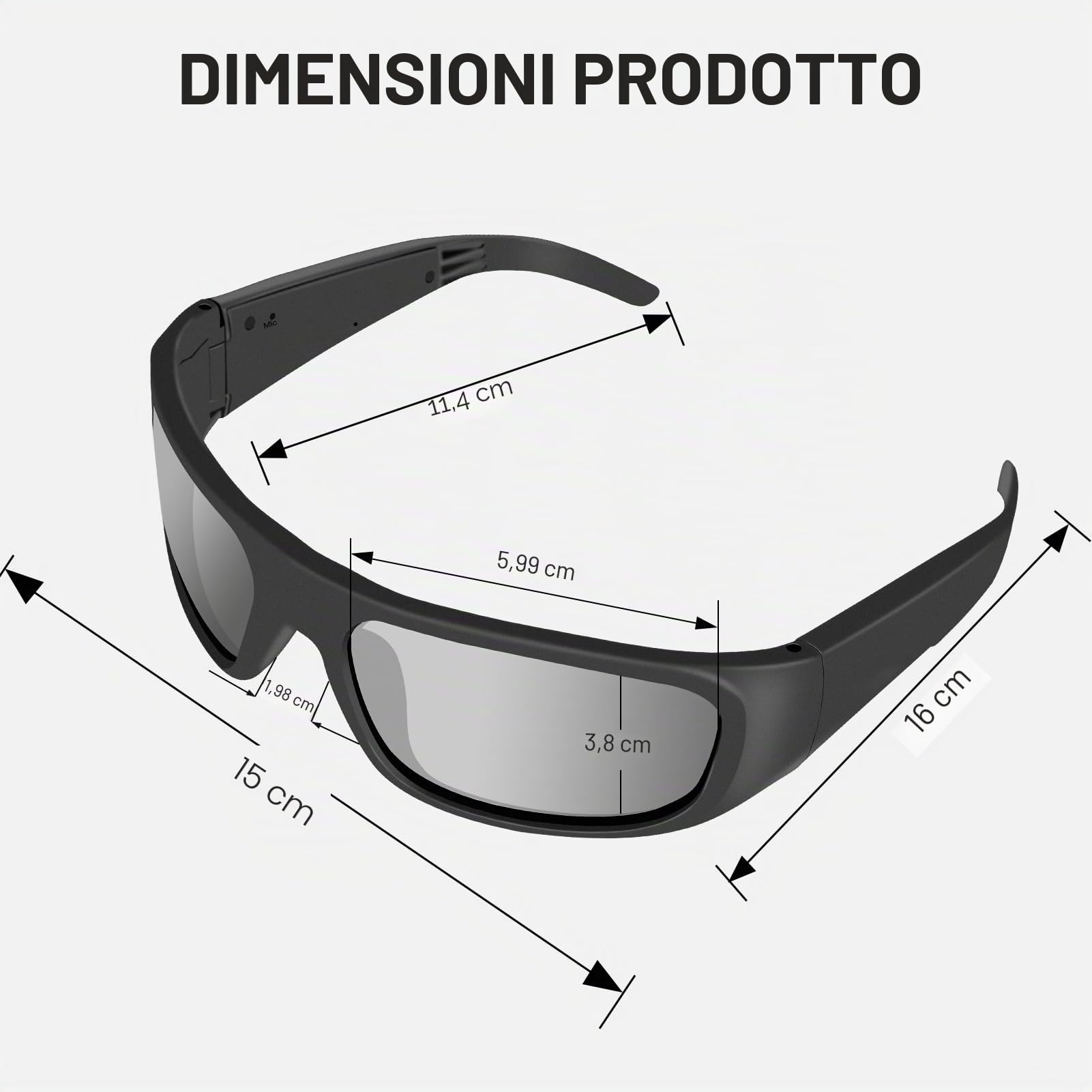 OhO sunshine Impermeabile Bluetooth occhiali da sole con lenti polarizzate UV400 protezione sicurezza wireless Open Ear, unisex design auricolare