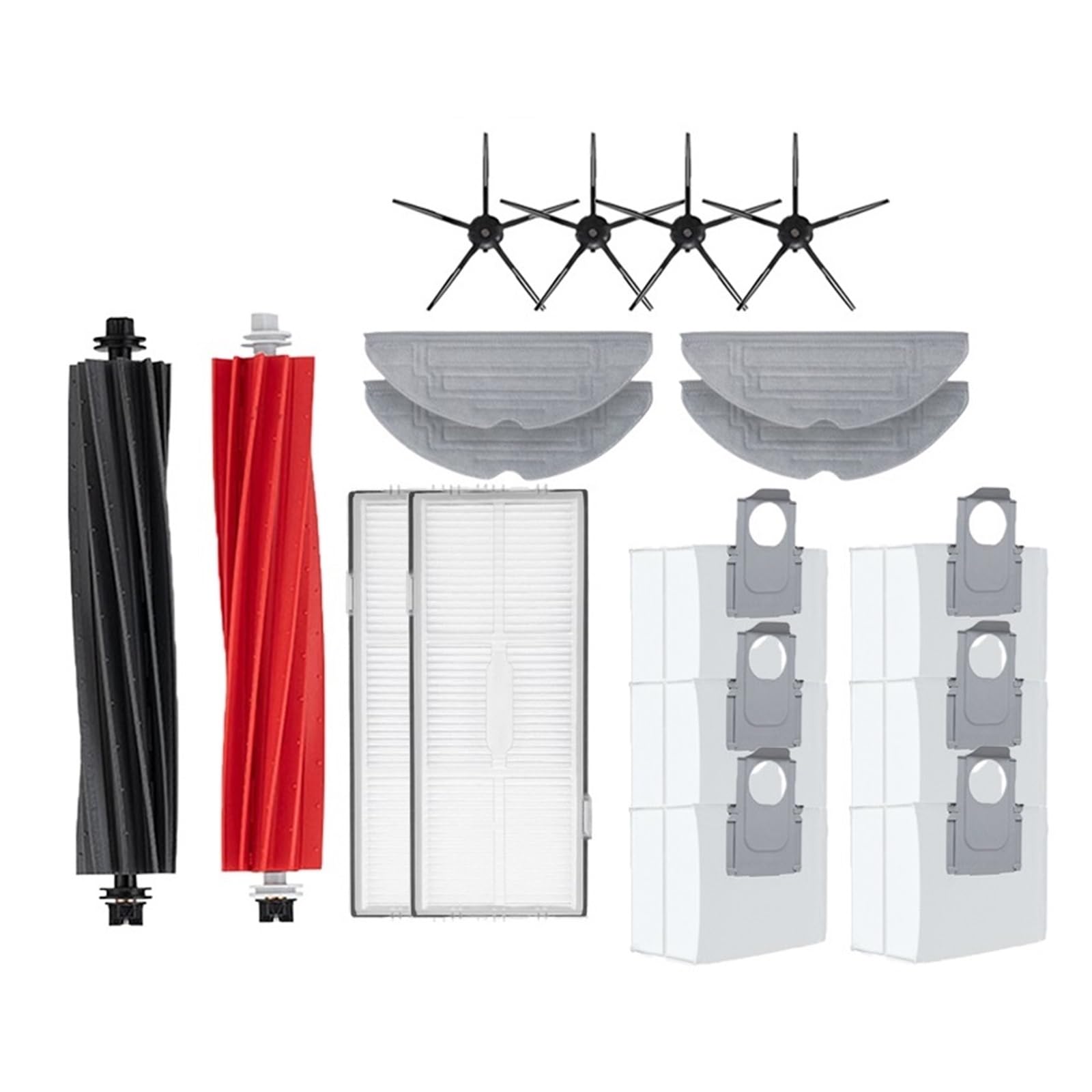 PORRSYDCD Vacuum Bags Mop Choth Side Brush Filter，Compatible With Roborock S8 S8 Pro Ultra S8+ Replaceable Robot Vacuum Cleaner Spare Parts(18pcs)