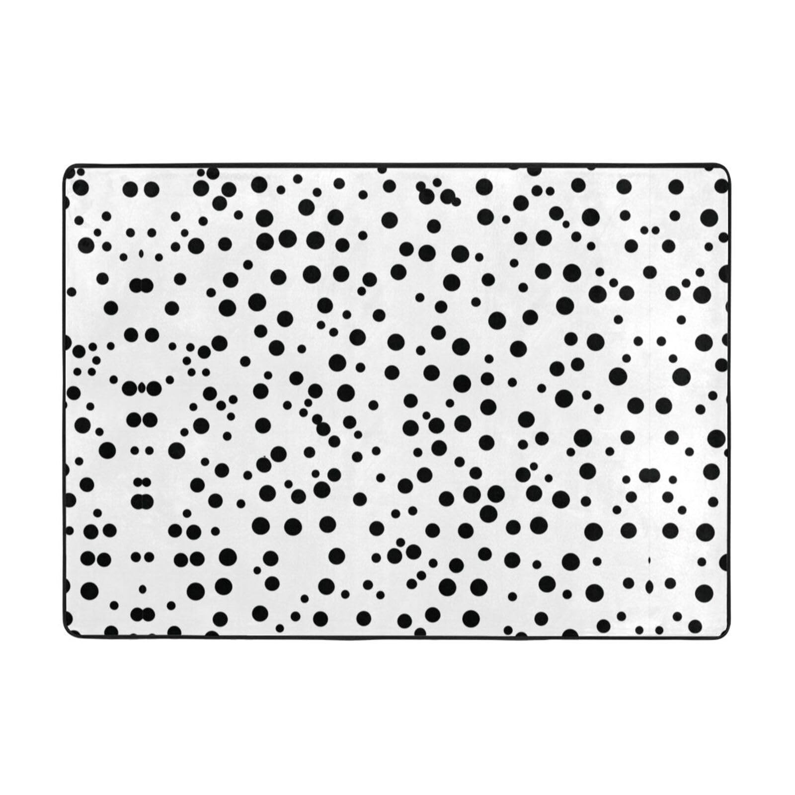 Alfombra antideslizante de felpa de 80x58 para protección del suelo con lunares HJFCZH
