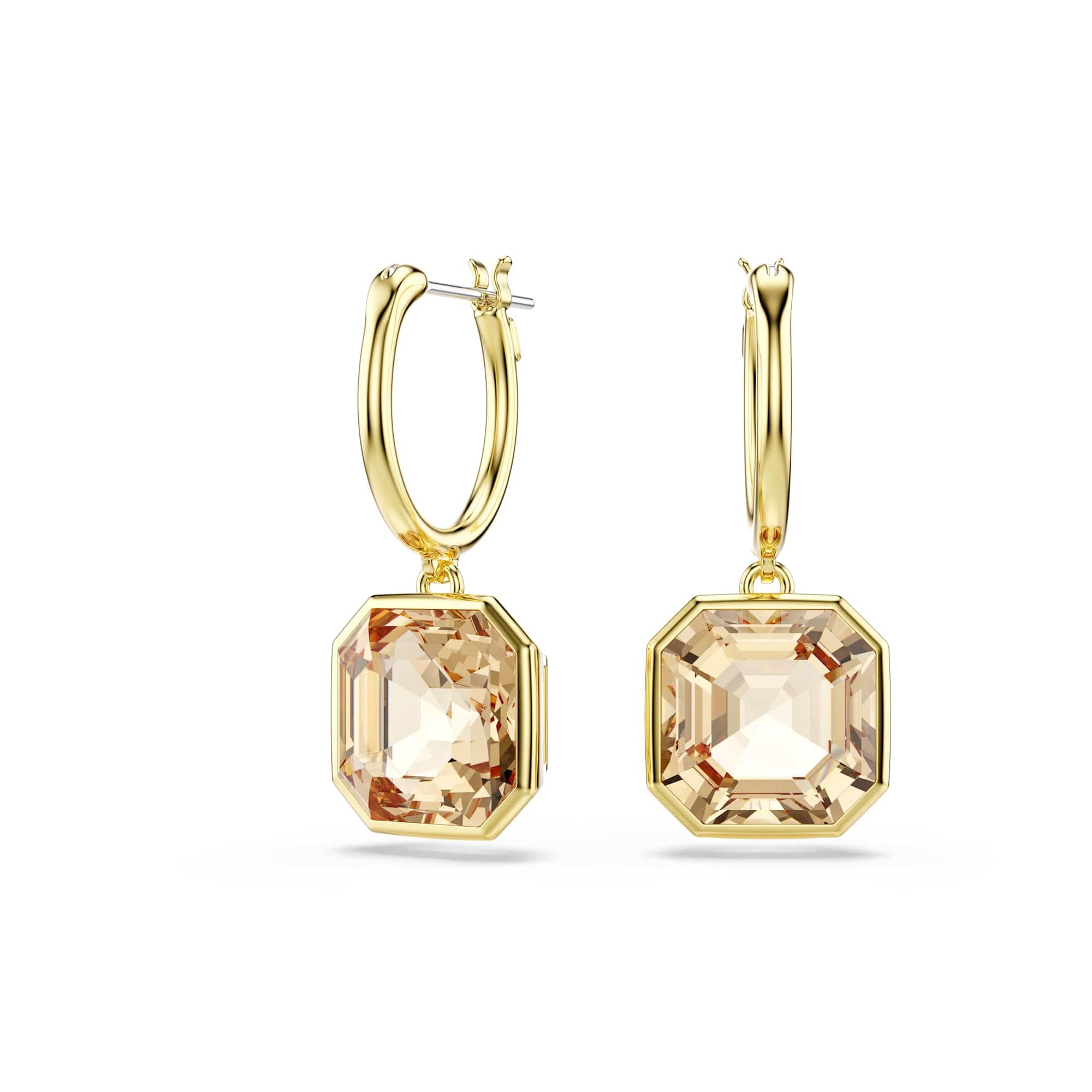 Swarovski Millenia Pierced Earrings, Caramel, Gold-tone plated