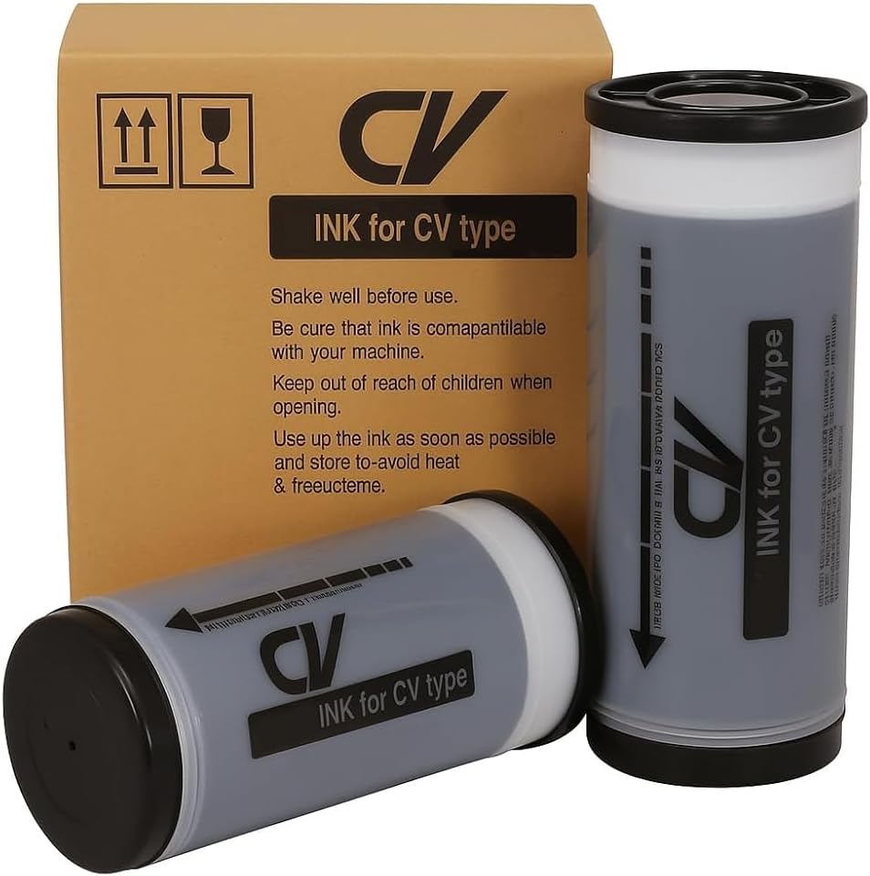 Verena Black Ink Compatible for Riso CV 3230 3130 3030 Duplicator (Pack of 2)