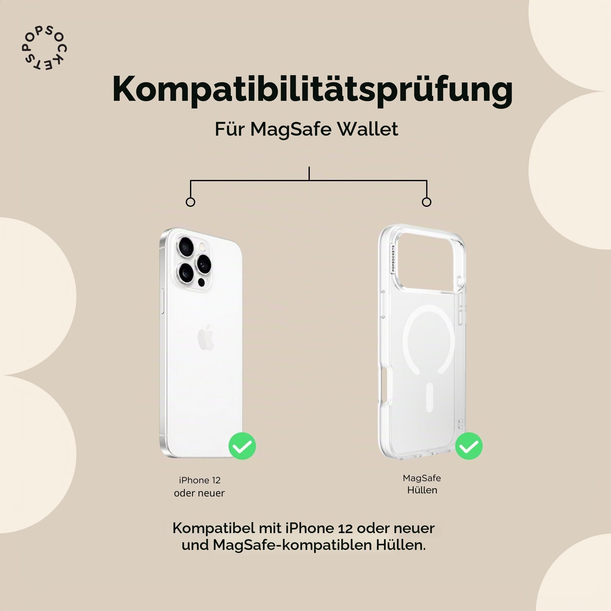 PopSockets Handy-Wallet für MagSafe, Kartenhalter ohne Grip, Black - Black