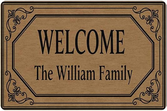 Magimagine Custom Welcome Doormat with Name,Personalized Welcome Door Mat for Front Door,Non Slip Low-Profile Floor Mat Housewarming Gift for Friend Entrance Yard Outdoor Decor 30 * 18In