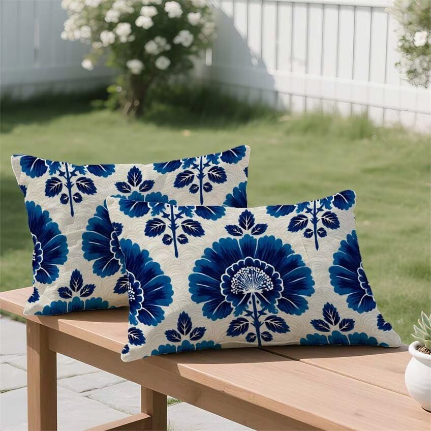 Housse coussin extérieur 50x60 rectangulaire bleu marine pour votre patio