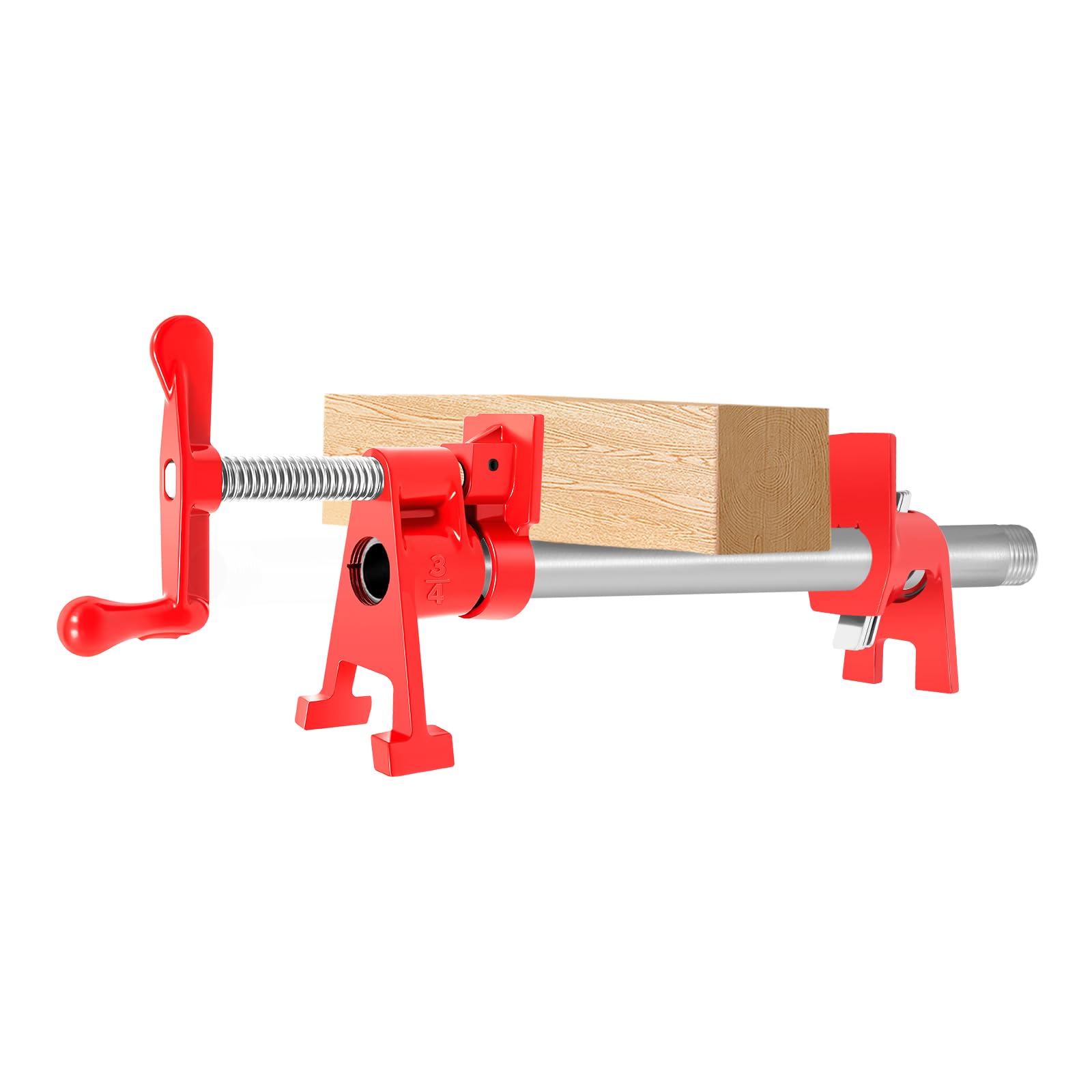Set di 4 morsetti per tubi con colla in legno, morsetti per tubi da 3/4", set di morsetti per tubi, con leva a molla e piedini, per lavori di legno, nolegatura, officina e falegnameria