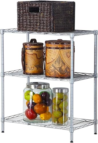 Miniatura 27 de BELANITAS Estantería de alambre de 4 niveles, estante de almacenamiento de acero, estante de almacenamiento de metal ajustable, estantes