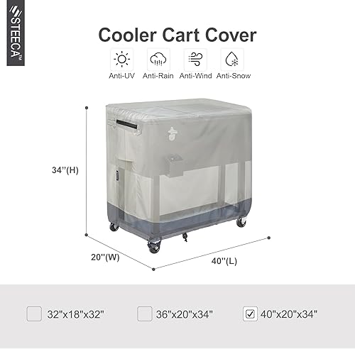 Miniatura 10 de Funda impermeable para carrito de 65 a 80 cuartos de galón, para patio, fiesta, hielera, 32 pulgadas de largo x 18 pulgadas de ancho x 32 pulgadas