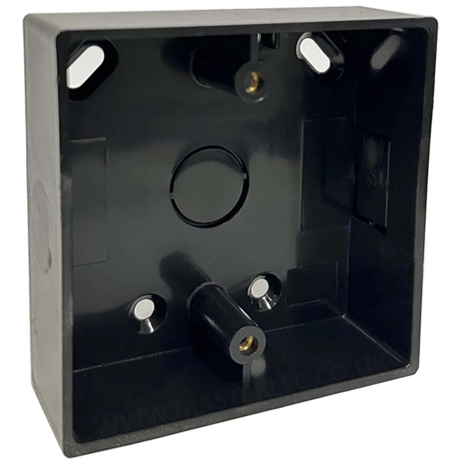 1 Gang Single Black Square Edge Surface Pattress Back Box 32mm Deep (2)