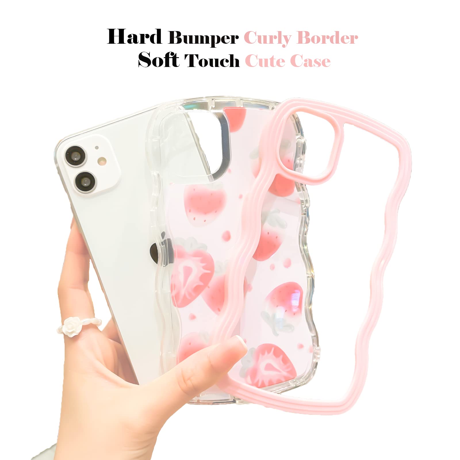 FABSPARK Handyhülle Für IPhone 15 Pro – Süßes Blumenmuster, Gewellter Rand, Stoßfestes TPU | Ästhetisch, Griffig, Voller Schutz