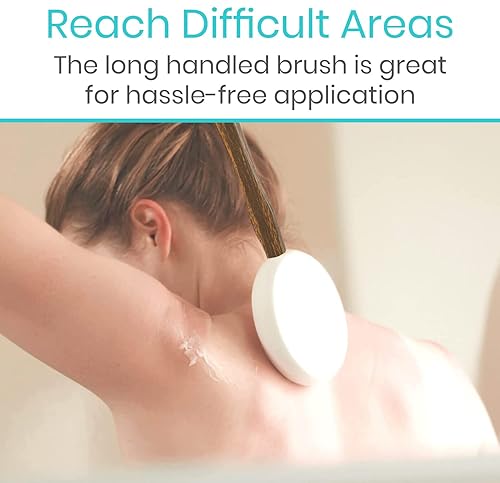 Miniatura 2 de Vive Aplicador de loción para espalda, pies (17.5 pulgadas)  Esponja de ducha de belleza autolavante, varita de crema de mango largo para ancianos,