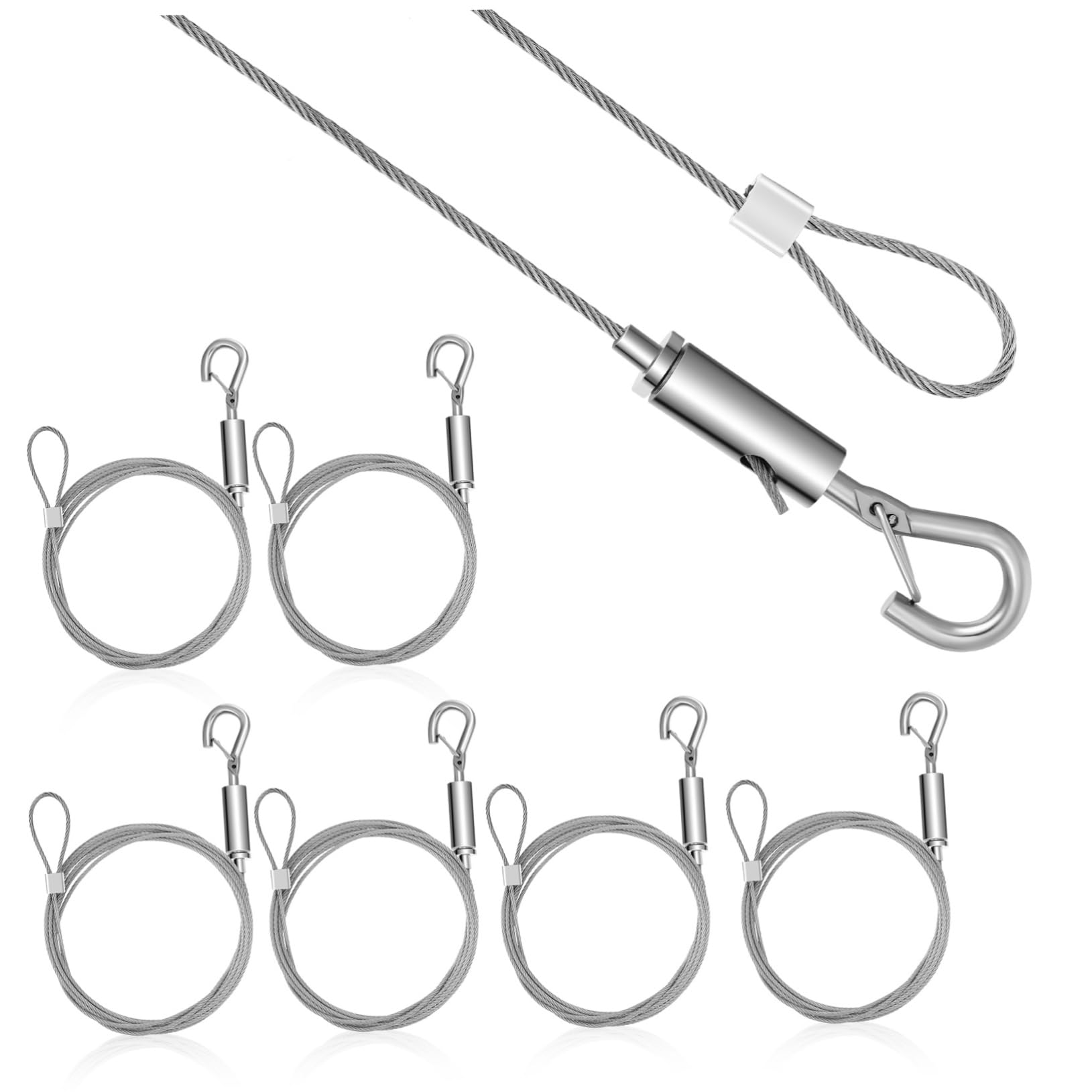Kit de suspension pour miroir et tableau avec fil acier inoxydable réglable