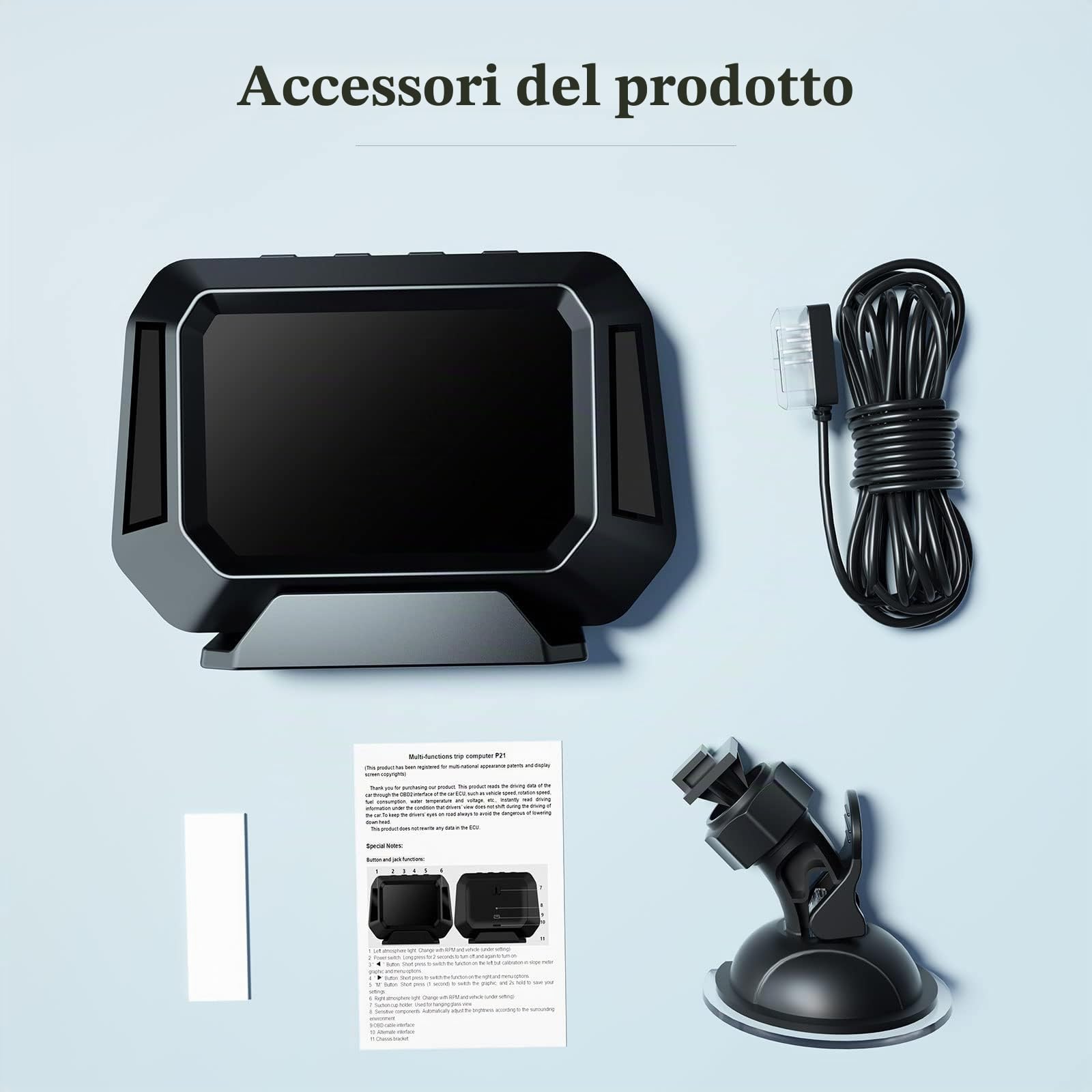 Display head-up per auto, tachimetro, misuratore di pendenza, monitoraggio dell'angolo di guida dell'auto, adatto per tutte le auto