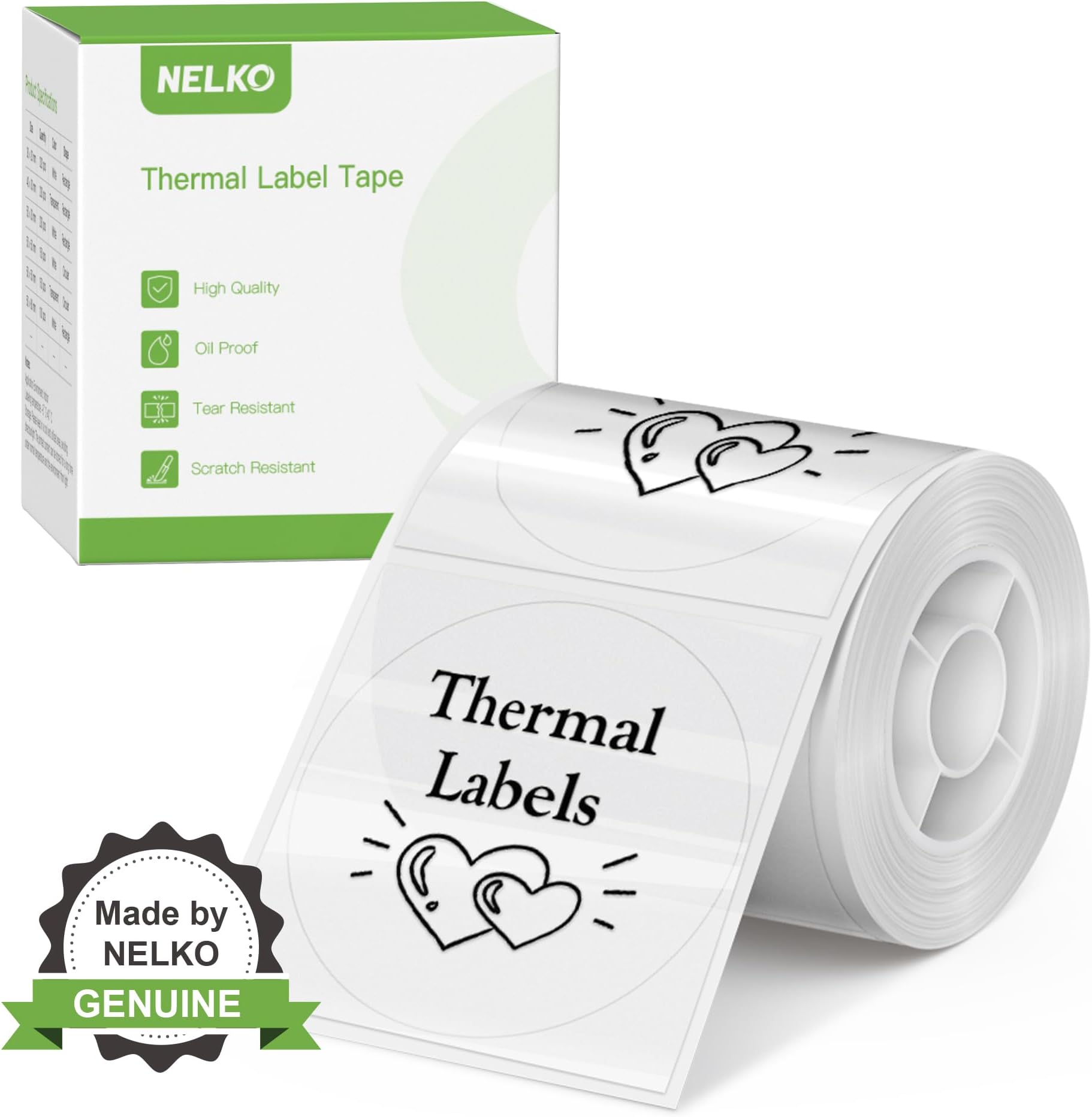 Thermal Labels for Nelko PM220 Label Maker, 2 inch (50mm) Round Thermal Label, Waterproof, Multi-Purpose Label Tape, 1 Roll of 150 Self-Adhesive Thermal Paper (Transparent), TP50x50x150