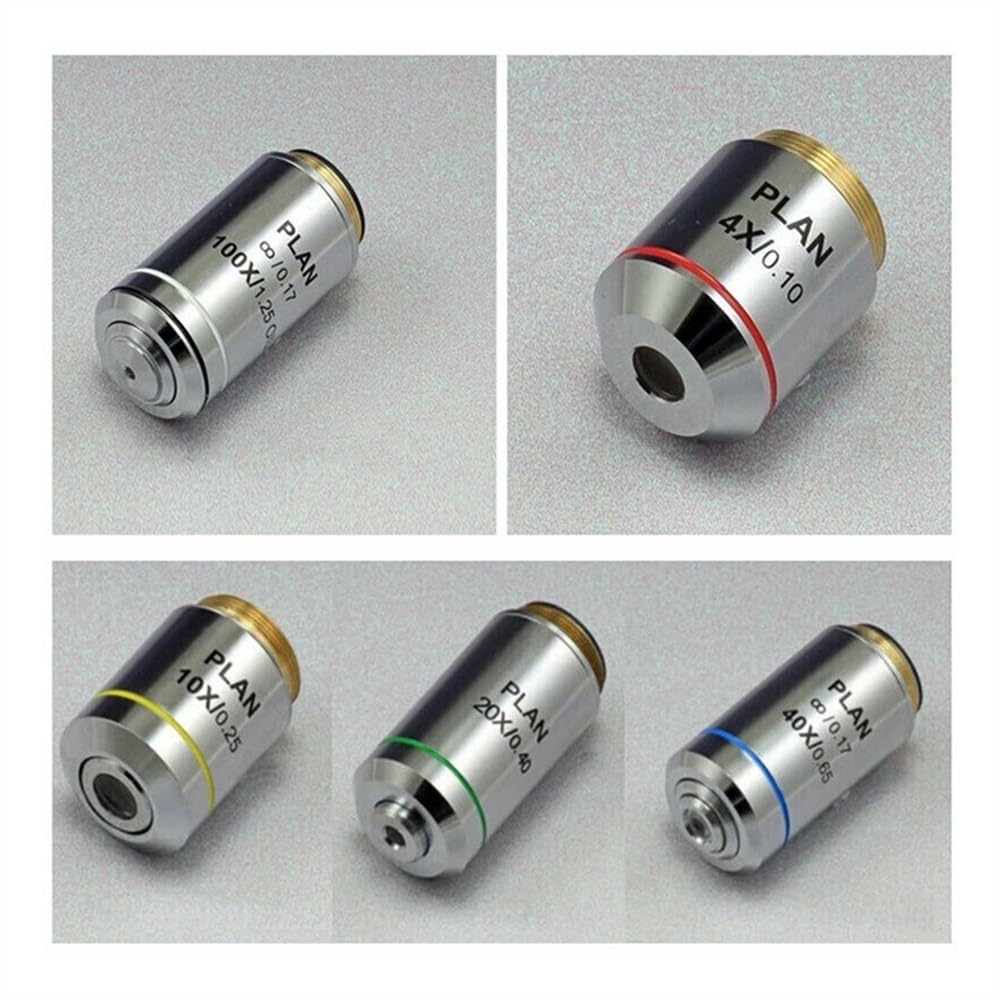 Objetivo de microscopio acromático 4X 10x 20x 40x 60x 100x Plan Infinity Objetivo Lente 195 Objetivos acromáticos for el microscopio (Color : 40X)