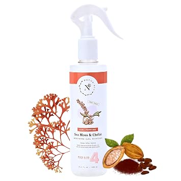 NaturAll Sea Moss & Chebe 8.5 Oz Curl Refresher Spray for Curly Hair, Coils and Waves All Natural Sulfate Free, Silicone Free, Hydrating & Nourishing Hair Mist for Women & Men
