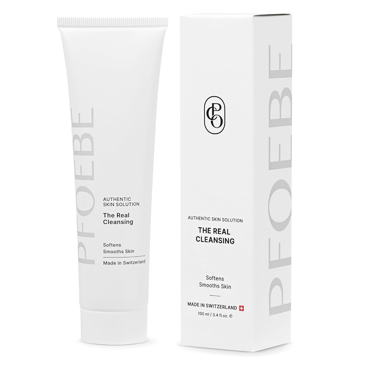 Pfoebe & Co. The Real Cleansing | Gentle Face Cleanser | Vitamin B12 Facial Wash with Swiss Glacier Water | Deep Clean, Hydrate & Illuminate Skin | Sensitive Skin & Daily Use, 3.9 fl oz