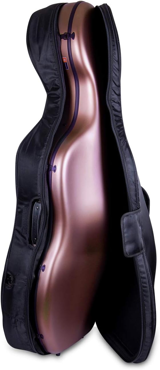 Crossrock CRF7000CEF Cello Case 4/4 Size, Lightweight Carbon Fiber Hard Case, Backpack Available (Rose gold …)