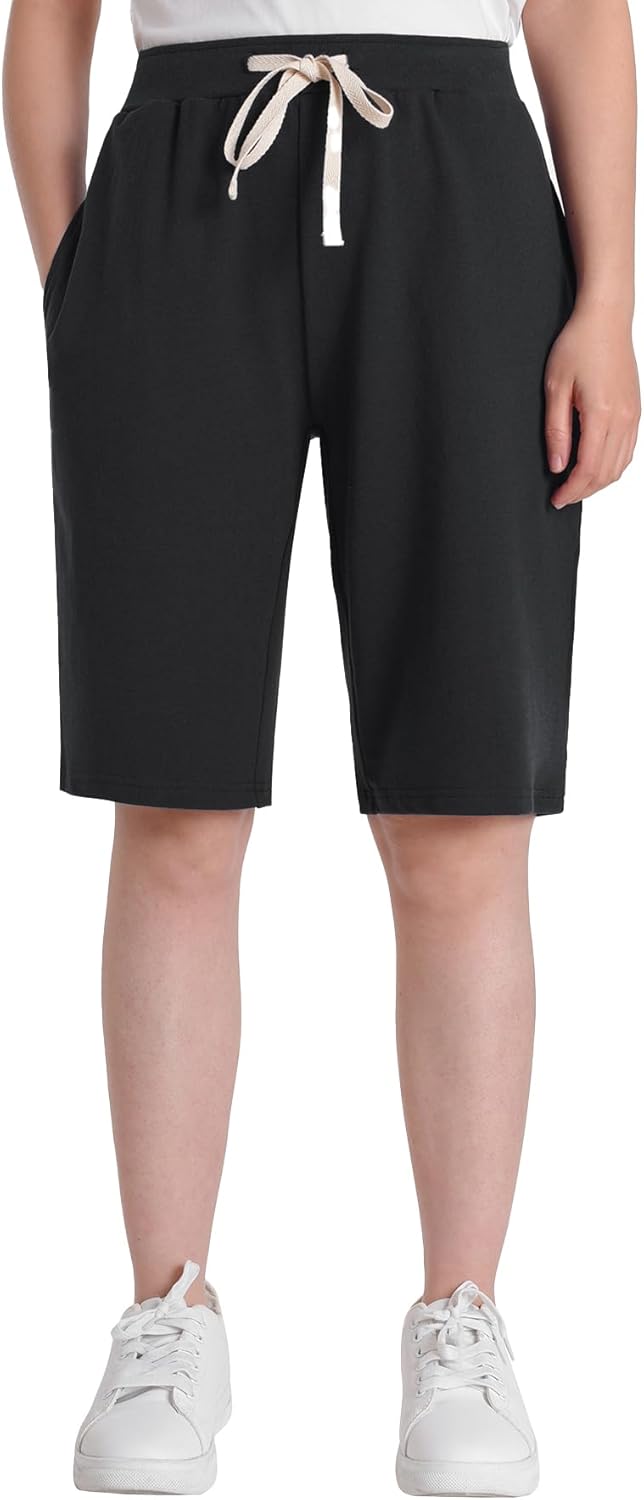 Weintee Women's Cotton Bermuda Shorts Knee Length