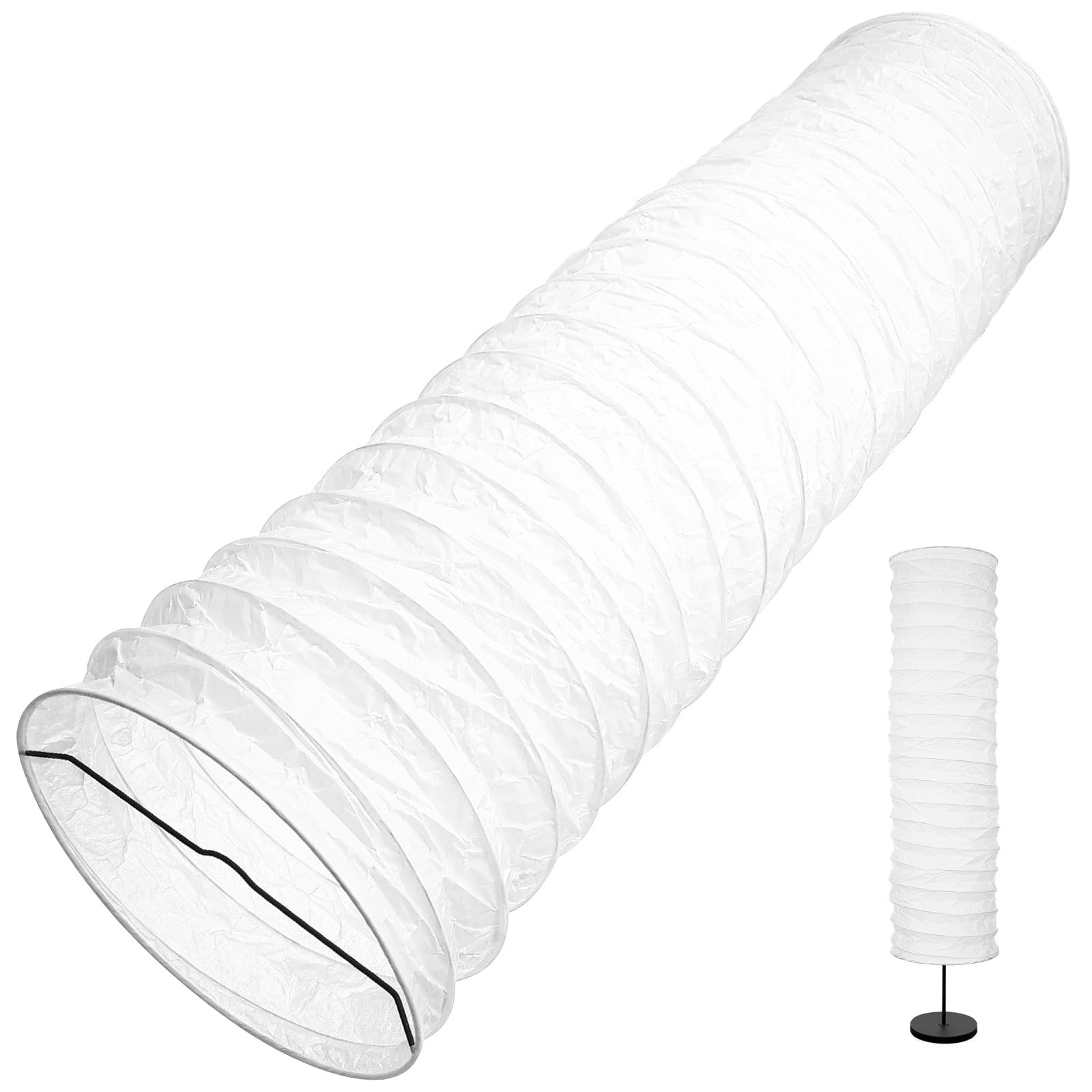 DOITOOL Paper and Metal Floor Lamp Shade Cover for Standing Lamps, Nordic Style Decorative Lampshade with Easy to Remove Feature, White Modern Simple Light Cover for Living Room