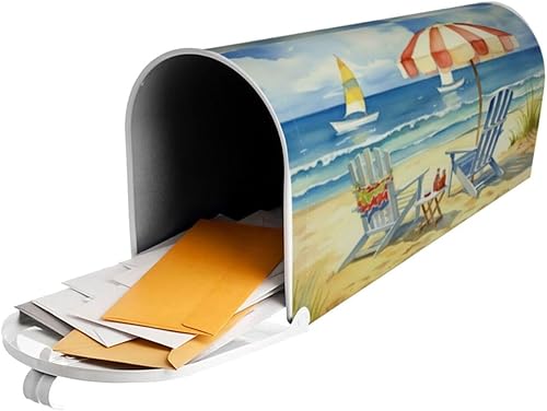 Miniatura 6 de Fundas magnéticas para buzón de verano, tamaño estándar de 18" x 21", cubierta de buzón Beach Life, envolturas magnéticas náuticas de verano para