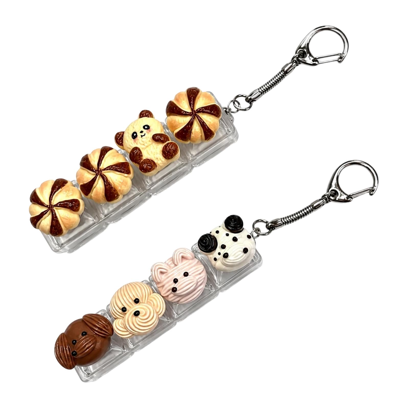 2 PCS Biscuit Keyboard Fidget Toy, ABS Clicker Fidget Toy with 4 Cute Pattern Buttons, Portable Stress Reliever Keyboard Clicker Fidgets for Adult Teens for Anxiety & Sensory Fun