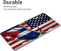 Vista 4 de Placa de matrícula de la bandera de Estados Unidos y Cuba de la bandera cubana para la parte delantera del coche, 12 x 6 pulgadas, etiqueta de metal
