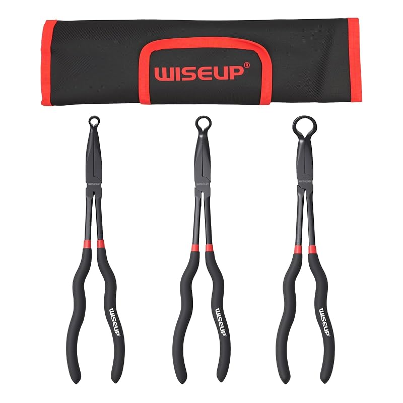 Kit WISEUP com 3 Alicates de Pressão para Mangueiras de Longo Alcance, 27,9 cm, 5/16, 1/2 e 3/4 pol., com Bolsa