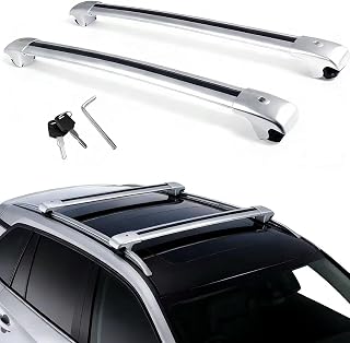 Roof Rack Cross Bars for Hyundai Venue 2019-2025 | Lockable Design & 150lbs Capacity (Each bar) | 2Pcs Silver Aluminum Anti-Corrosion Rooftop Cargo Carrier, No Drilling Required (EY)