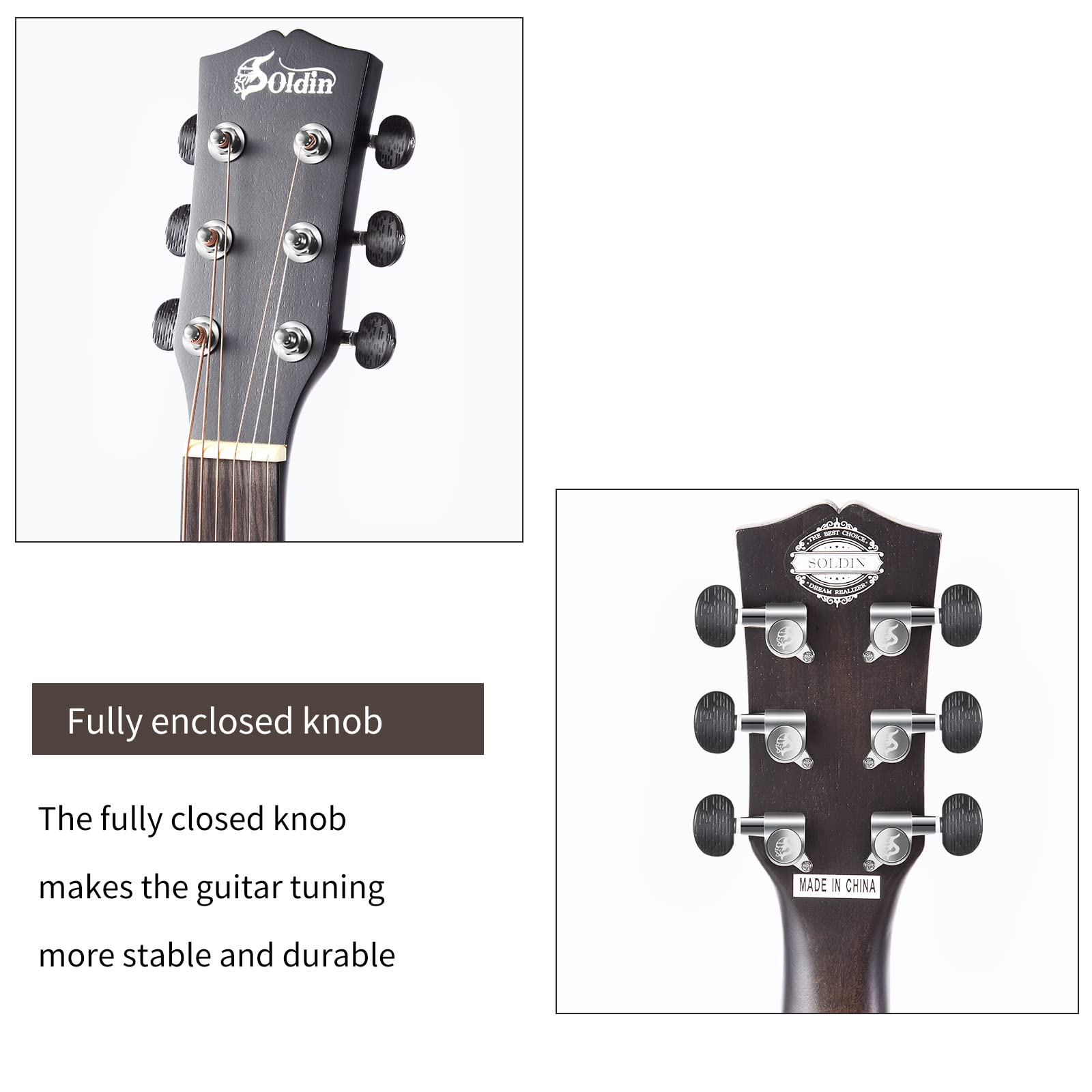 Chitarra acustica da 40 pollici in abete massello Top Cutway Bundle kit con custodia,supporto per chitarra,accordatore,cinturino,capo,corde,panno per la pulizia e plettri (nero silenzioso)