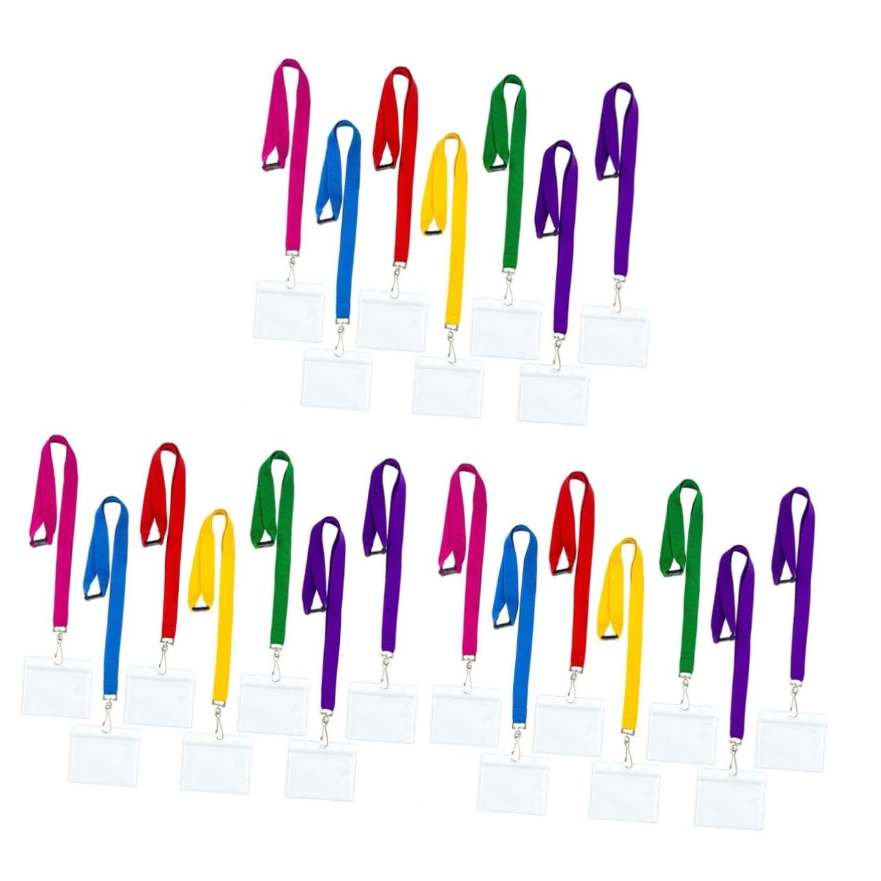 NUOBESTY 3 Set Cordino Con Portabadge Portacarte Portatessere Custodie Trasparenti Per Carte Porta Della Carta Da Copertine Per Carte Antigraffio Buste Porta Carte Metallo 7 Pezzi * 3