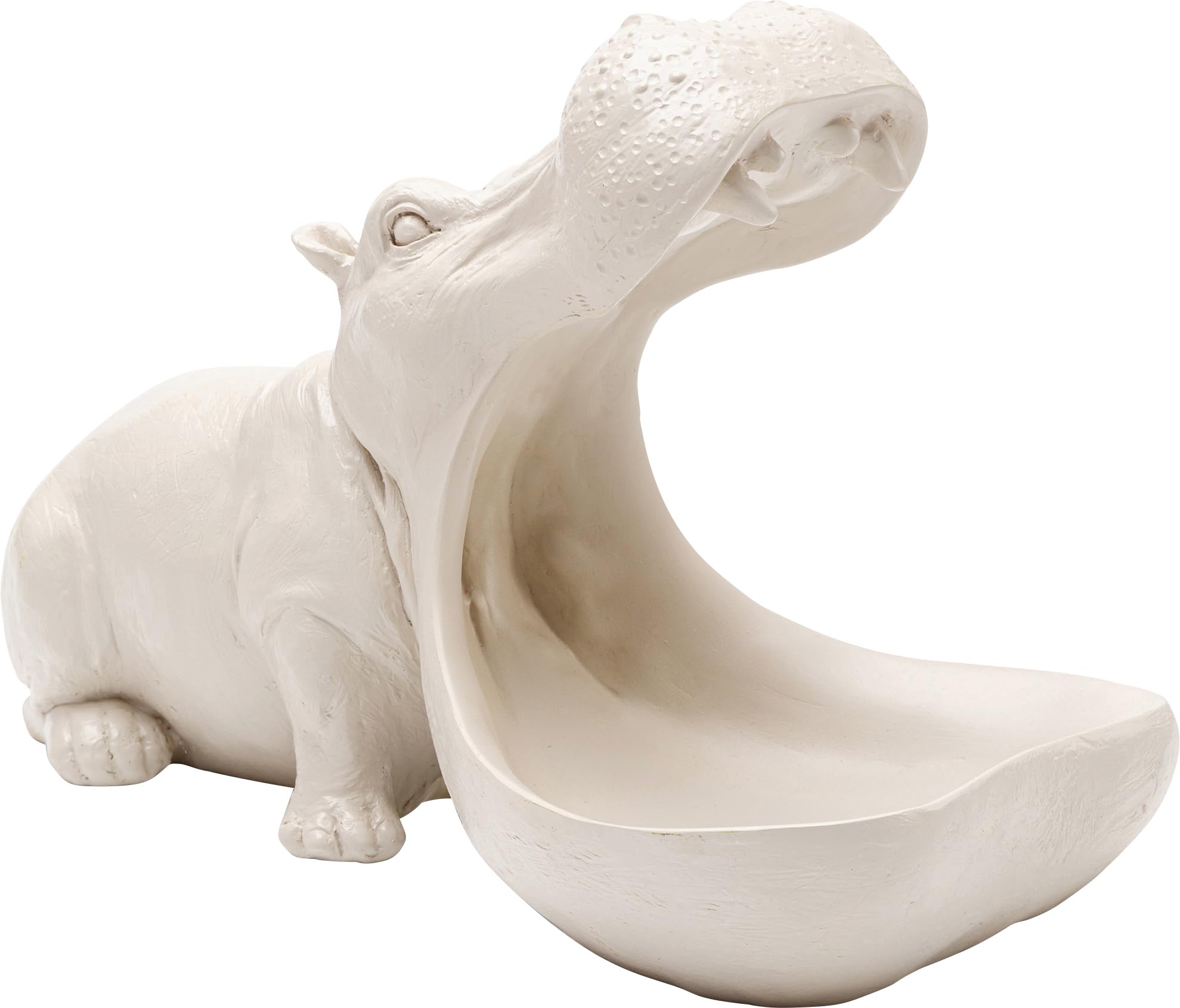 Kare Design Decorative Figurine Hungry Hippo, Beige, 17x14x27 cm, Decorative Sculpture, Lacquered, Statement Piece, Modern, Hippo Motif, Timeless, Glamour, Minimalist, Industrial, Living Room